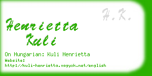 henrietta kuli business card